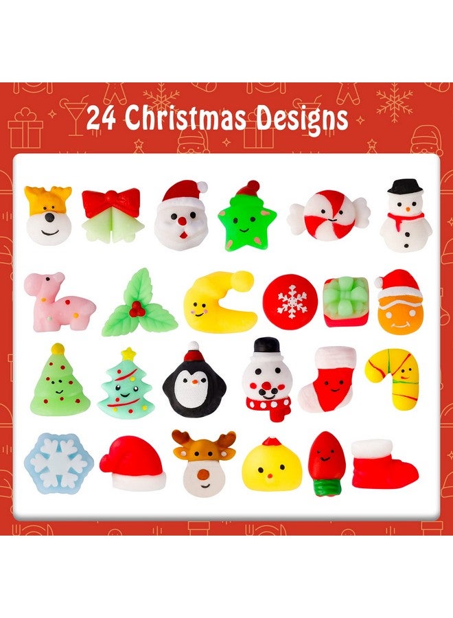 48 Pcs Christmas Squishies Mochi Squishies Toys For Kids Christmas Stocking Stuffers Party Favor Goodie Bag Filler Bulk