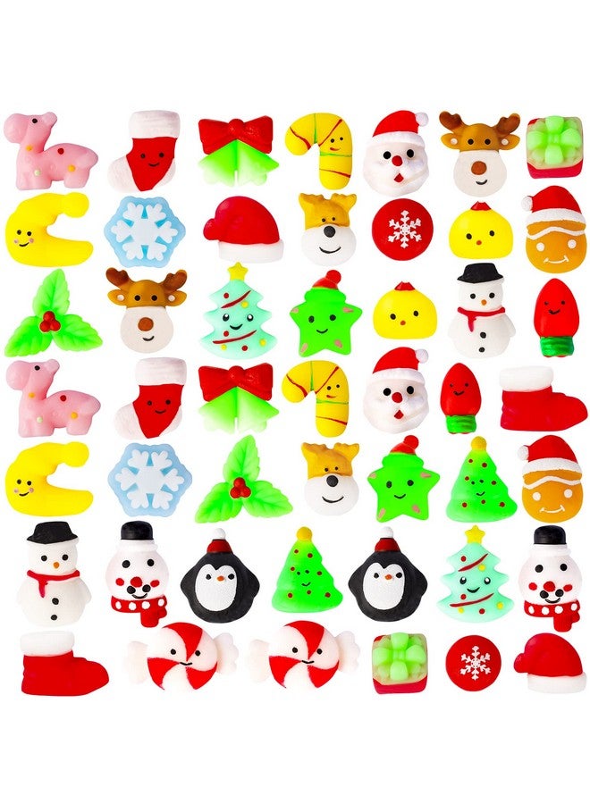 48 Pcs Christmas Squishies Mochi Squishies Toys For Kids Christmas Stocking Stuffers Party Favor Goodie Bag Filler Bulk