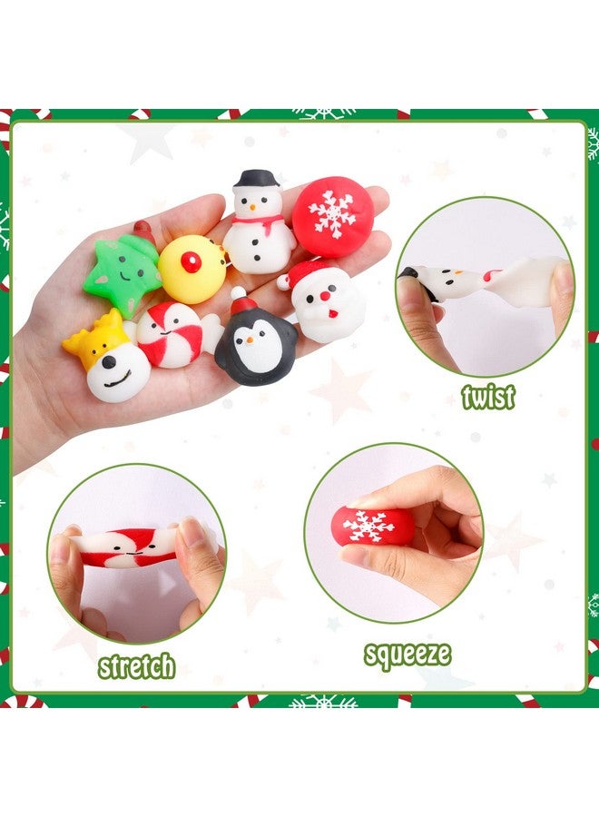 48 Pcs Christmas Squishies Mochi Squishies Toys For Kids Christmas Stocking Stuffers Party Favor Goodie Bag Filler Bulk