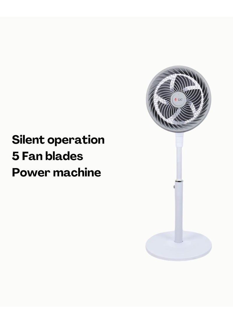 DLC-31065 Floor Stand Fan with 3 Speeds and 5 Blades, Silent Operation