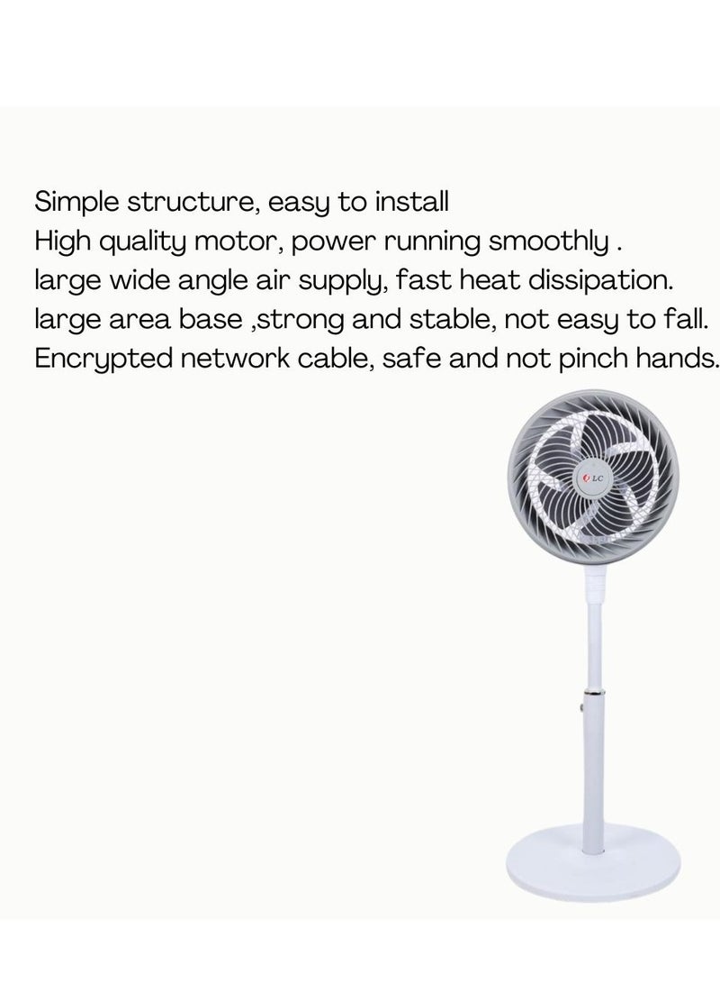 DLC-31065 Floor Stand Fan with 3 Speeds and 5 Blades, Silent Operation