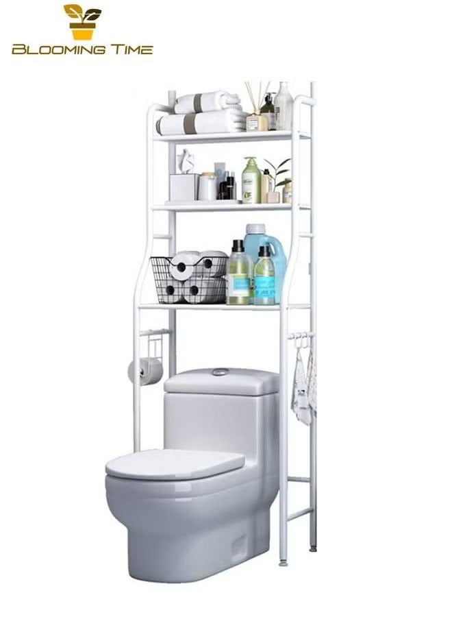 Bathroom floor-standing vertical toilet rack without punching combination white