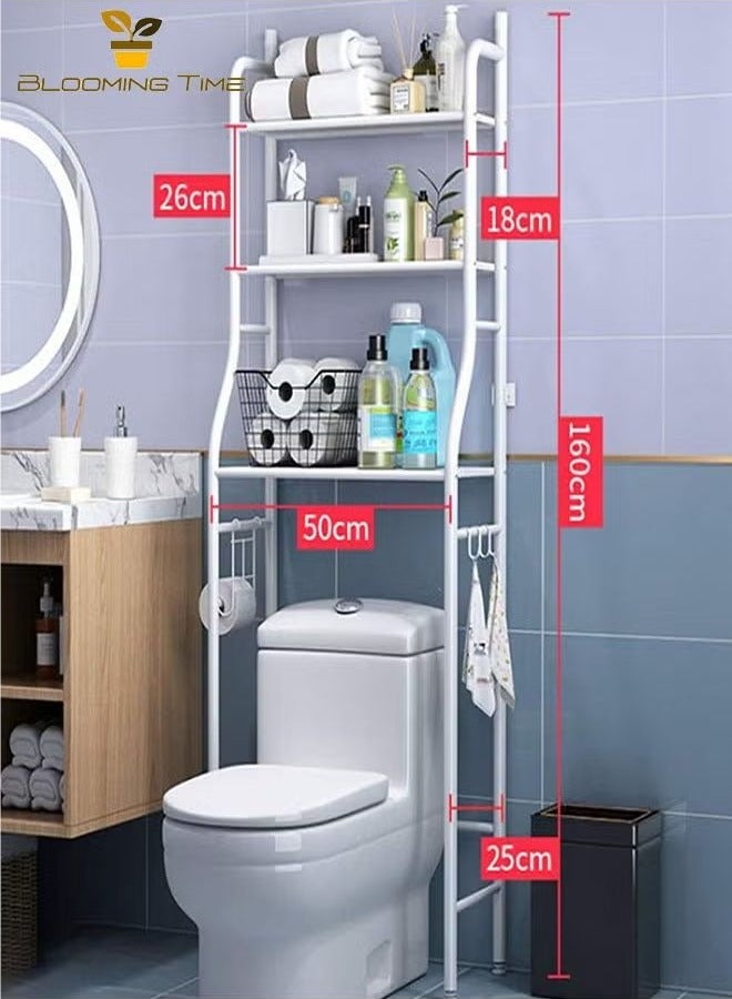 Bathroom floor-standing vertical toilet rack without punching combination white