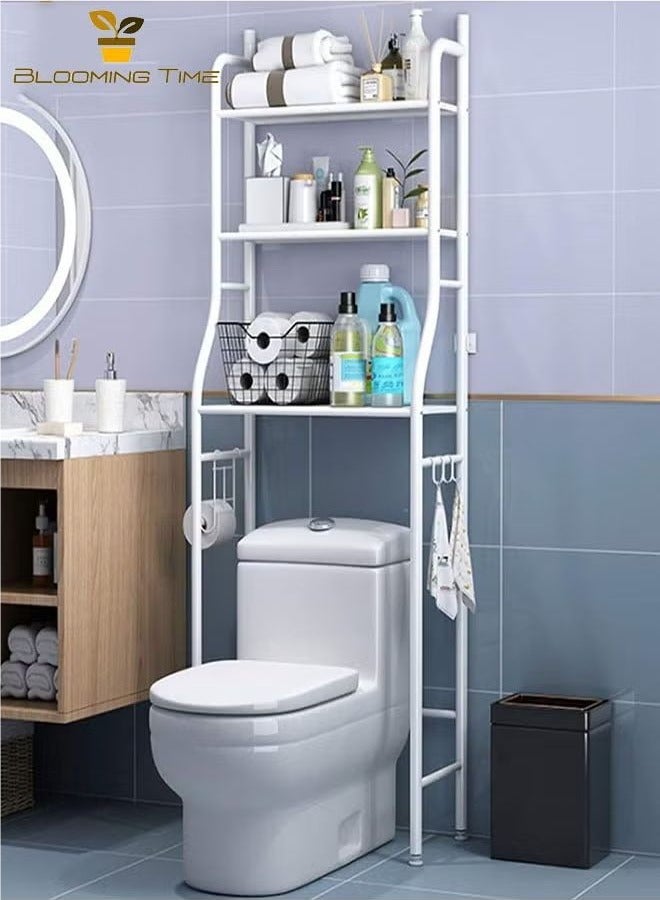 Bathroom floor-standing vertical toilet rack without punching combination white