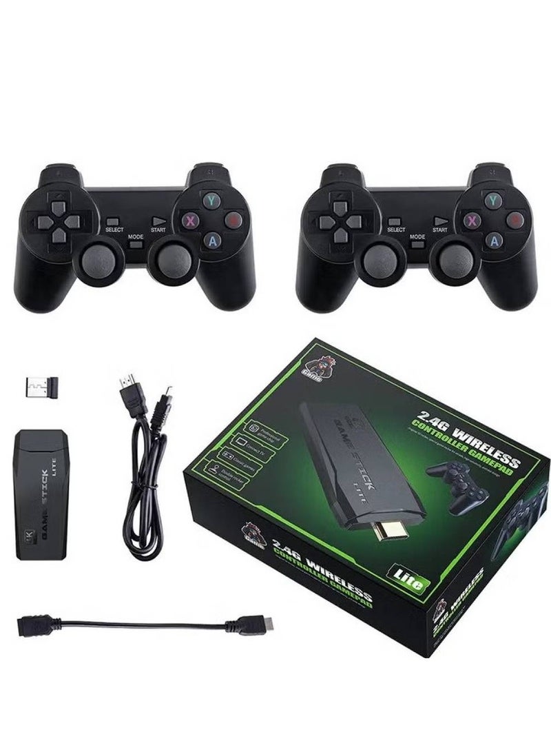 Game Console 4K HD Video Game Console 2.4G Dual Wireless Controller Classic 64GB Retro TV Game Console 10000 Game Stick