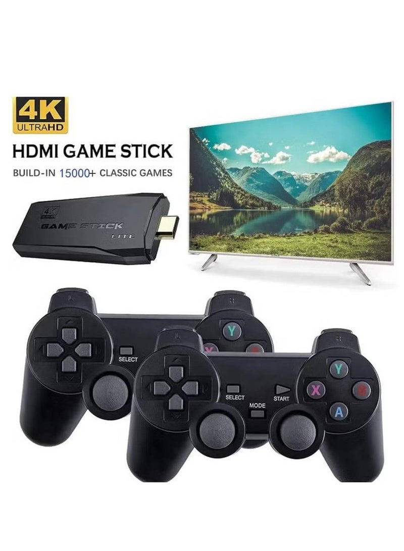 Game Console 4K HD Video Game Console 2.4G Dual Wireless Controller Classic 64GB Retro TV Game Console 10000 Game Stick