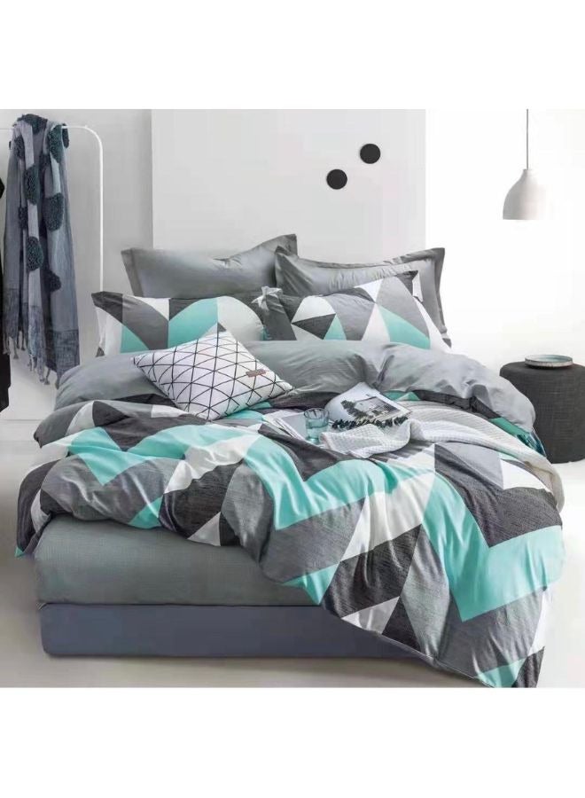 Softness Meets Style Premium Cotton Single Size Bedding Set Floral 1 Duvet Cover 210x160cm with 1 Fitted Sheet 120x200+30cm and 2 Pillowcases 50x79 cm Lightweight and Soft Complete Bedding Set