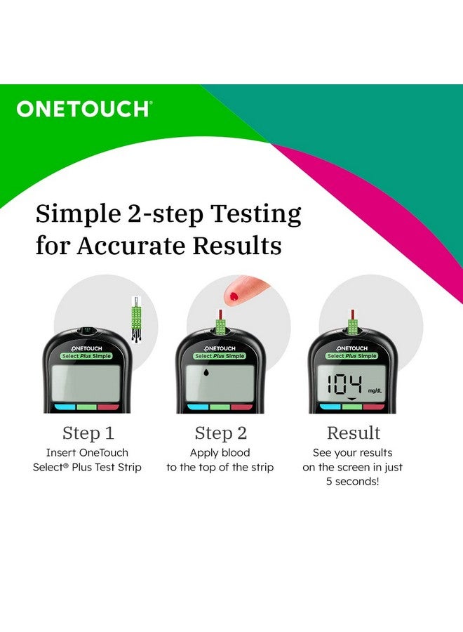 Select Plus Simple Glucometer Machine With 50 Test Strips & 50 Additional Ultrasoft 2 Lancets (Total 60 Lancets) | Simple & Accurate Testing Of Blood Sugar Level At Home | Global Iconic Brand