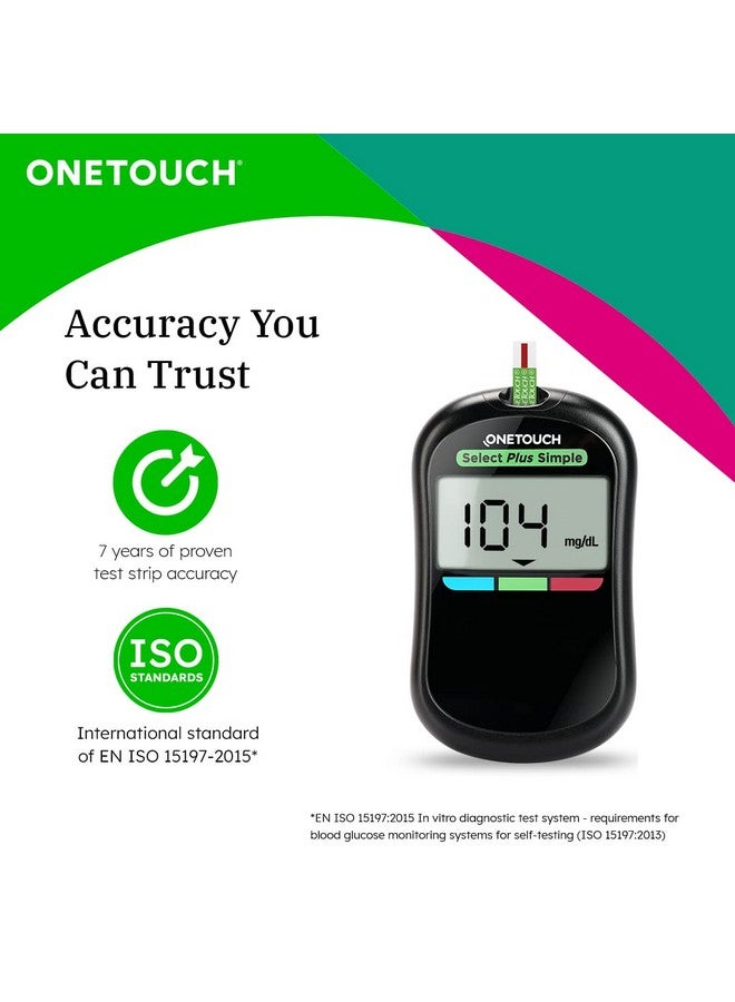 Select Plus Simple Glucometer Machine With 50 Test Strips & 50 Additional Ultrasoft 2 Lancets (Total 60 Lancets) | Simple & Accurate Testing Of Blood Sugar Level At Home | Global Iconic Brand