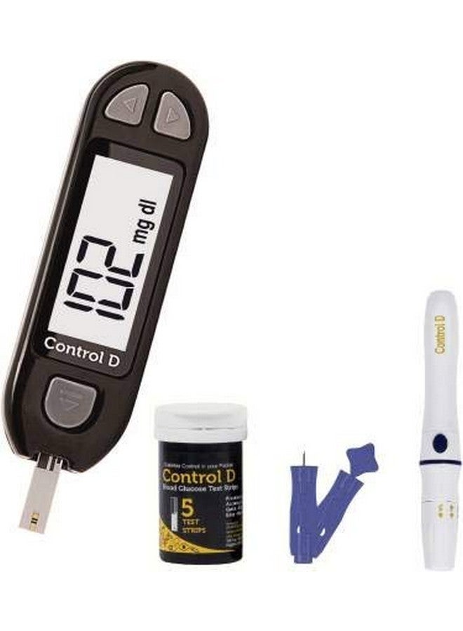 Sugar Testing Monitor With 5 Strips Glucometer (Black)