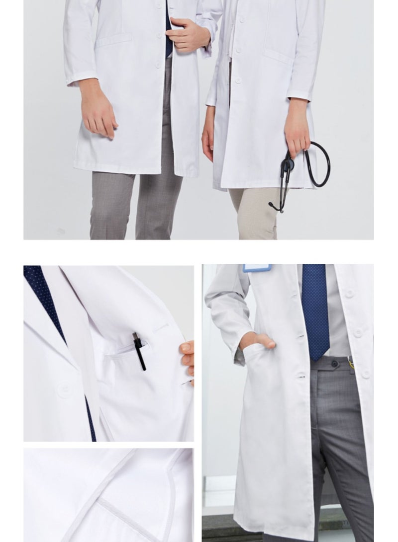 BioHub Ultra Soft Slim-Fit UniSex For Men & Women Professional Surgical Gown Lab Coat, Buttoned Cuffs, Breathable Wrinkle Proof Fabric, Anti Static & Anti Pilling, Washing Machine Safe + Anti Shrink