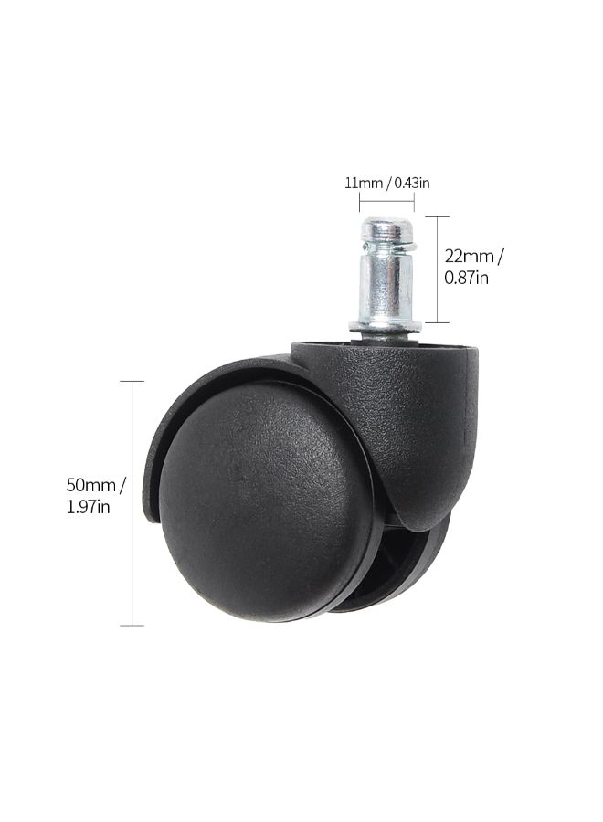 5-Piece Office Chair Swivel Caster Wheel Black 2inch