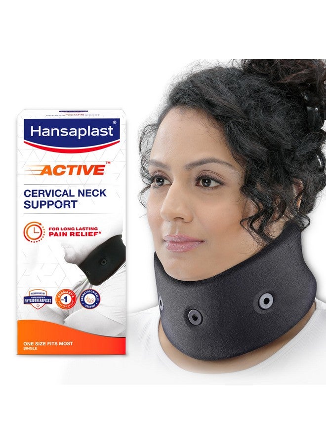 Active Cervical Neck Support For Men & Women | 1 Unit | One Size Fits Most | Soft Neck Collar Belt For Long Lasting Pain Relief & Stability | Skin Friendly Neck Band With Breathable Material, Eyelets For Ventilation & Comfortable Fit | Sprain, Strain, Neck Pain, Instability, Preventive Care, Overuse Care