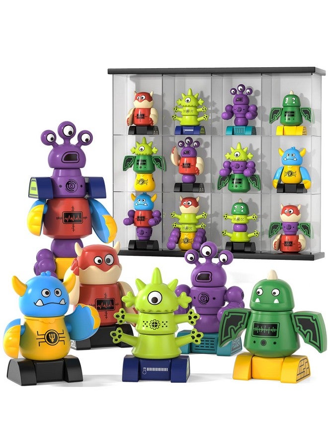 Magnetic Robot Toy For 3-5 Years Old - Monster Blocks Stacking Transform Toys With Storage Box, Set For Kids Age 3 4 5 6 7 Years Old Boys, Christmas & Birthday Gift