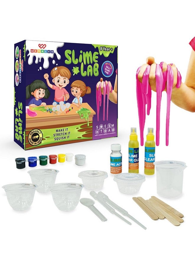 Slime Lab For Kids Craft Activity Kit With Slime Activator | Diy Slime Making Kit For Boys & Girls Aged 8+ | Fluffy Slime Birthday Gift For Kids | Satisfying Gadgets