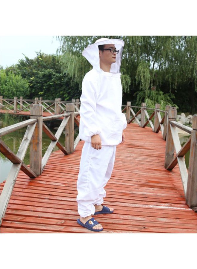 Beekeeping Suit With Hood White/Clear