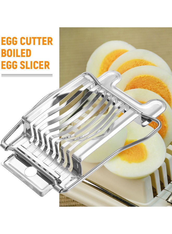 Egg Cutter Boiled Slicer Silver