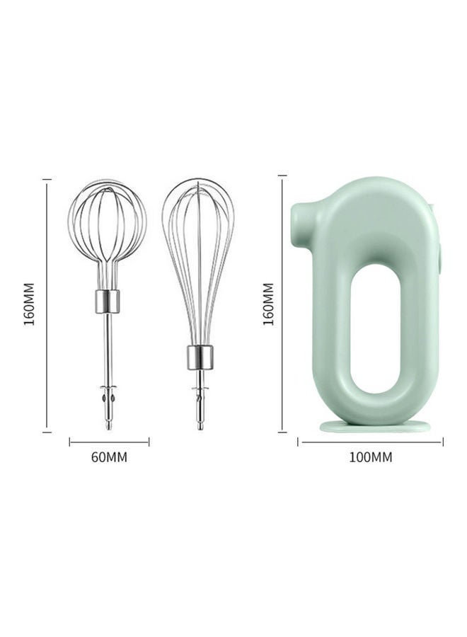 Rechargeable Portable Handheld Electric Egg Beater Green/Silver