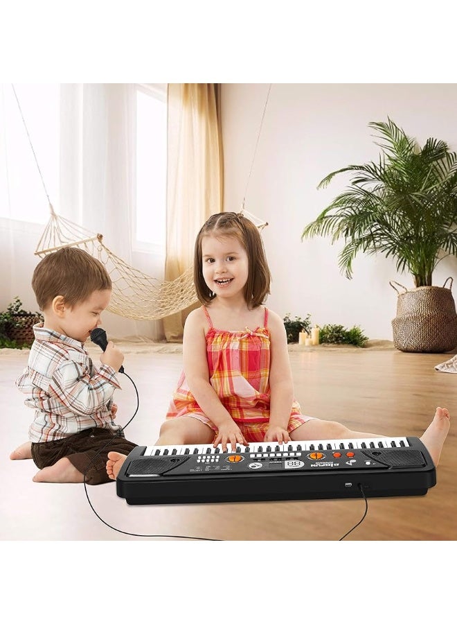 M SANMERSEN Piano for Kids with Microphone, Kids Piano Keyboard for Beginners Portable Electronic Keyboard with MP3 Function/ Led Display 61 Keys Musical Piano Toys for Boys Girls Ages 3-12