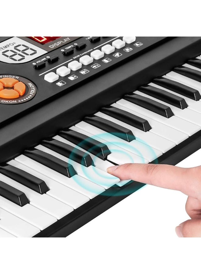 M SANMERSEN Piano for Kids with Microphone, Kids Piano Keyboard for Beginners Portable Electronic Keyboard with MP3 Function/ Led Display 61 Keys Musical Piano Toys for Boys Girls Ages 3-12