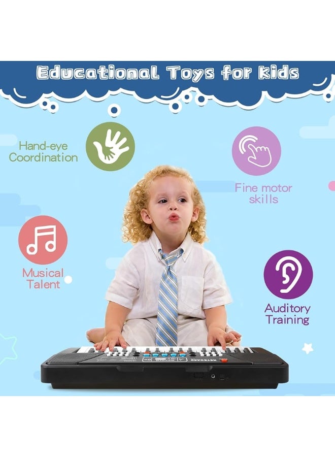 Kids Keyboard Piano 37 Keys Piano for Kids Beginners Electronic Piano with Microphone Educational Musical Toys for 3 4 5 6 Year Old Boys Girls Gifts Age 3-5