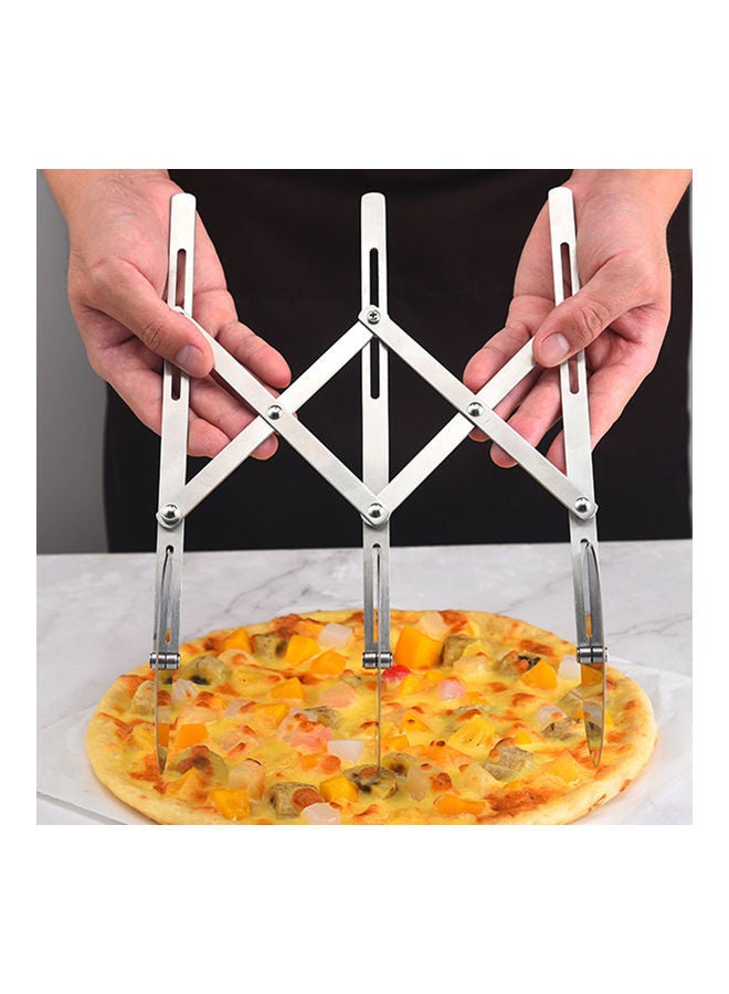 3-Wheel Expandable Pastry Cutter Silver 30.00 x 2.50 10.00cm