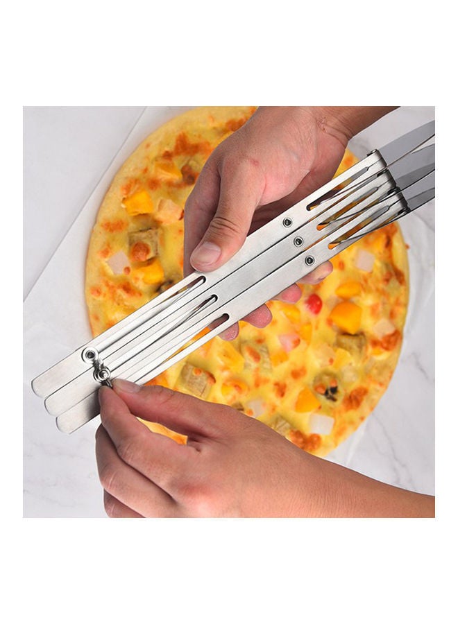 3-Wheel Expandable Pastry Cutter Silver 30.00 x 2.50 10.00cm