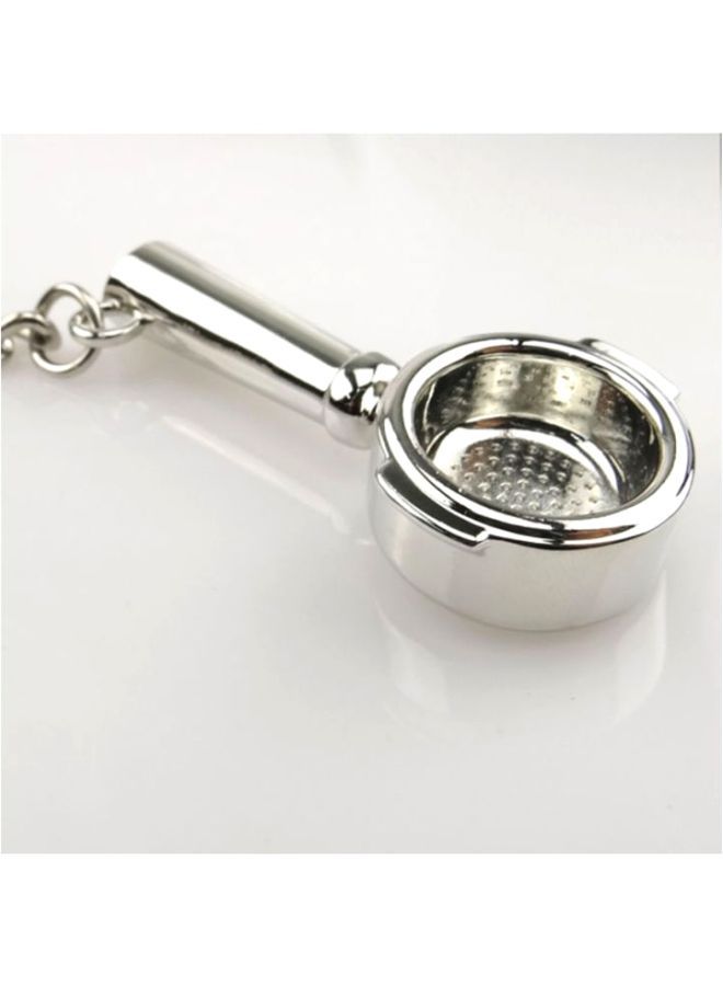 Zinc Alloy Coffee Keychain Keyring Metal Key Rings Decoration Silver