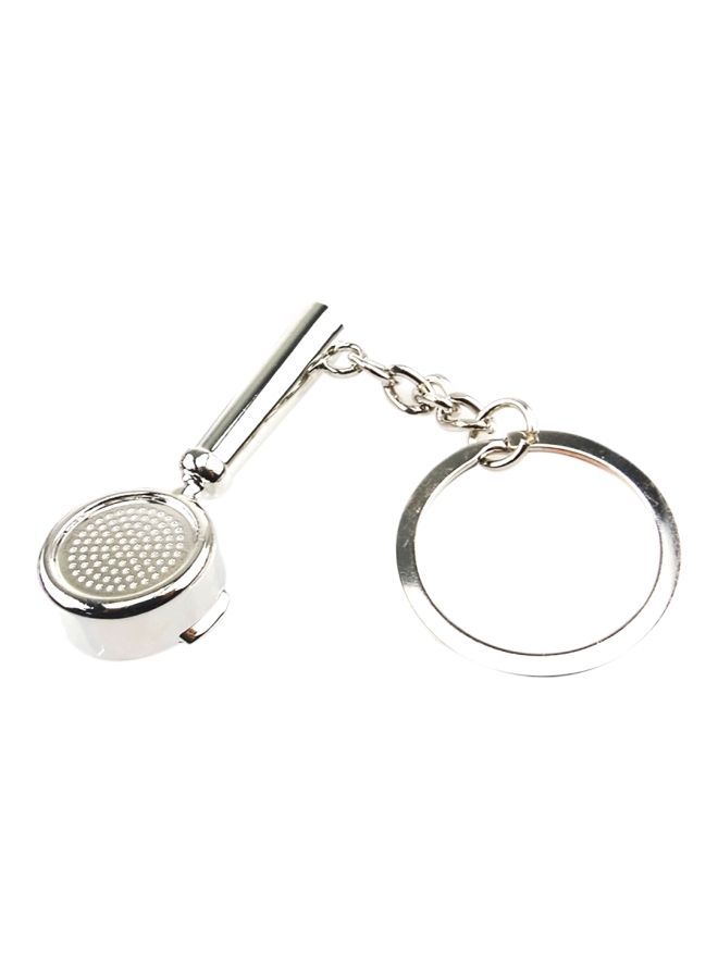 Zinc Alloy Coffee Keychain Keyring Metal Key Rings Decoration Silver