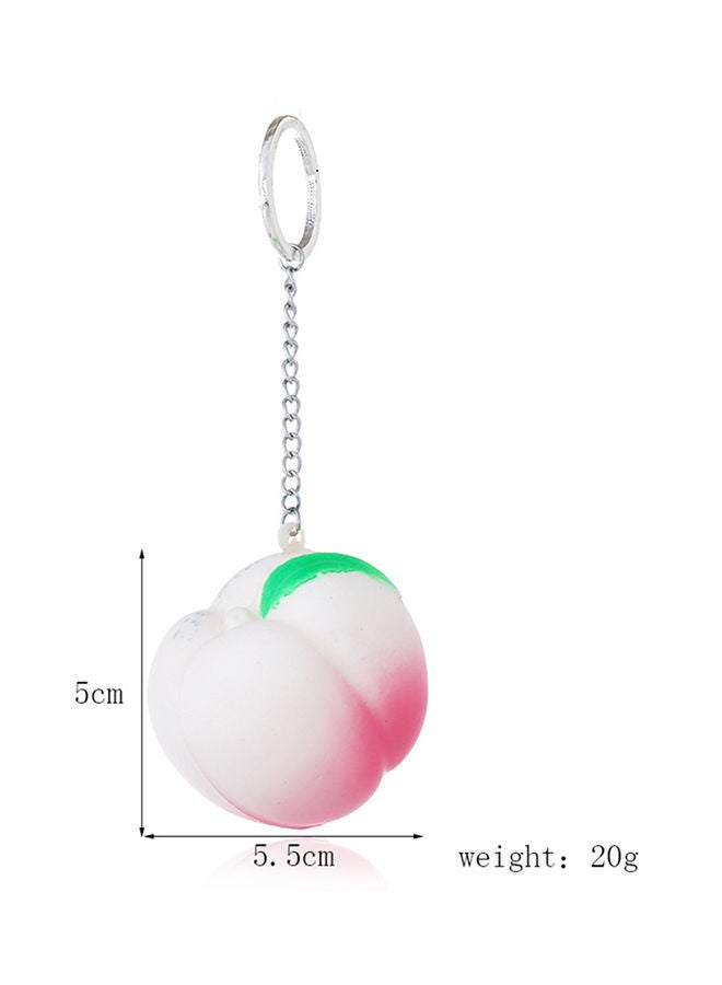 Stylish Leather Key Ring White/Pink/Silver