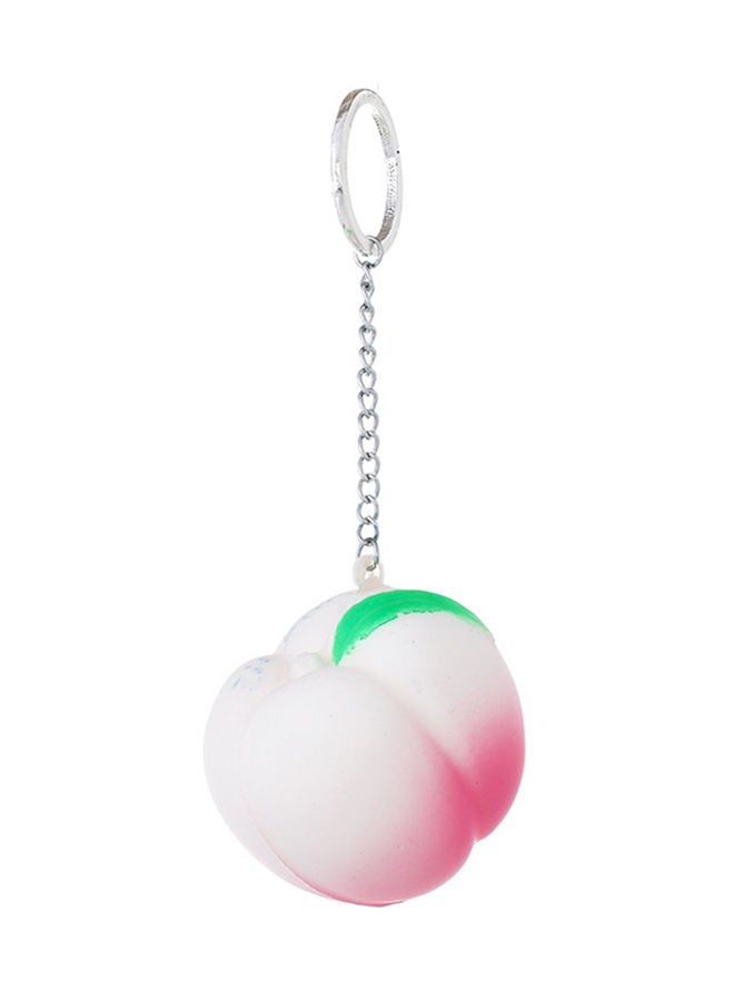 Stylish Leather Key Ring White/Pink/Silver