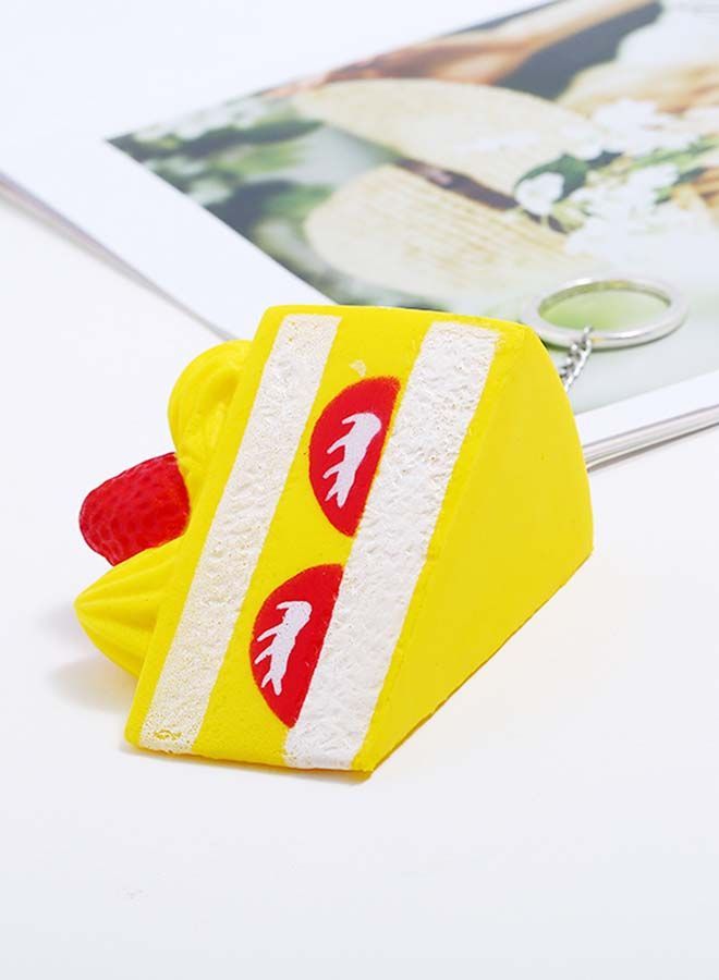 Stylish Leather Key Ring Yellow/Red/White