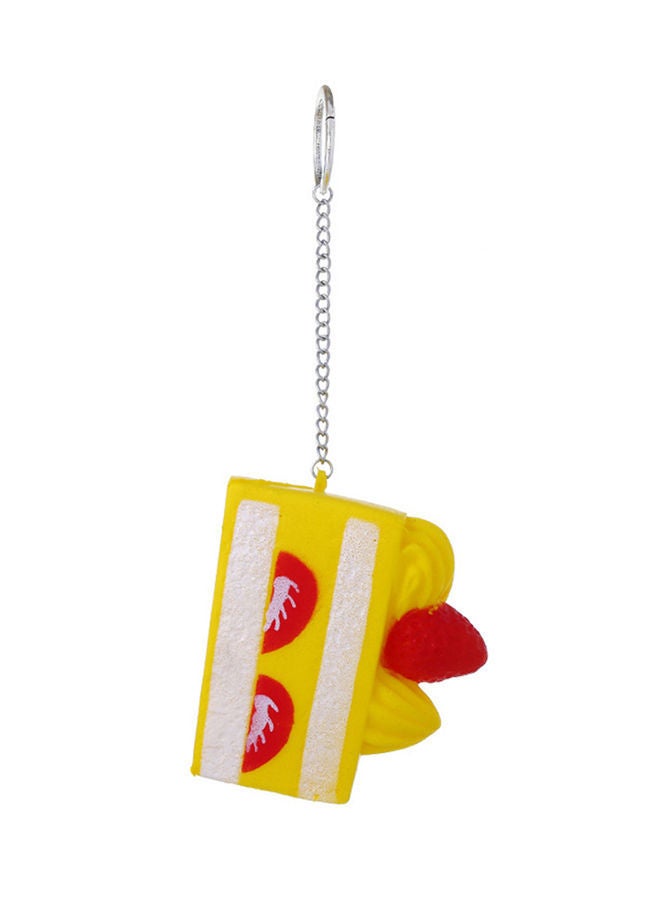 Stylish Leather Key Ring Yellow/Red/White