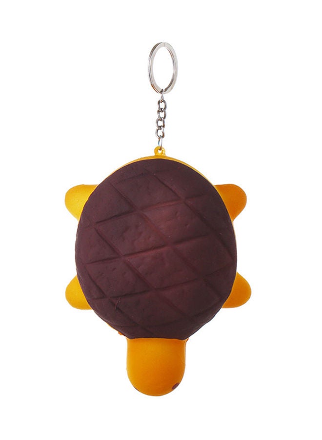 Stylish Leather Key Ring Brown/Yellow