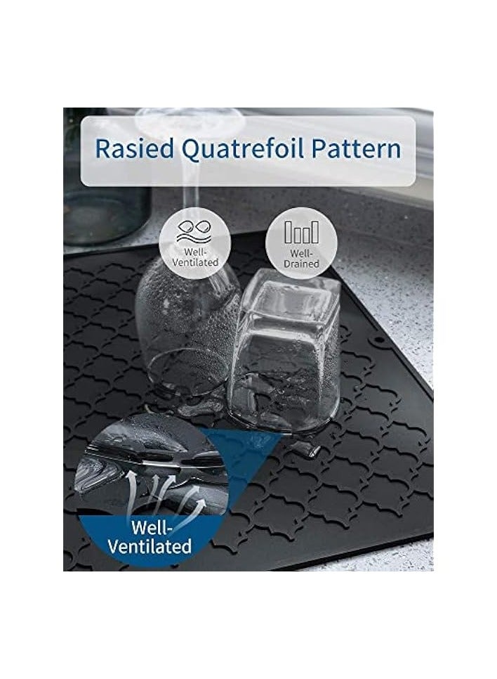 Silicone Drying Mat for Kitchen Countertops, 12 X 16 In, Kitchen Drying Mat