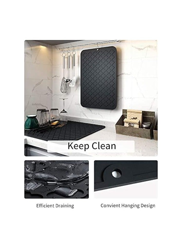 Silicone Drying Mat for Kitchen Countertops, 12 X 16 In, Kitchen Drying Mat