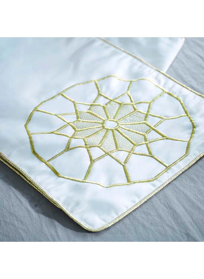 Masharbiya Kaylen Embroidered Table Runner White 180 x 33cm