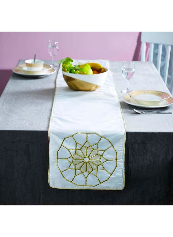 Masharbiya Kaylen Embroidered Table Runner White 180 x 33cm