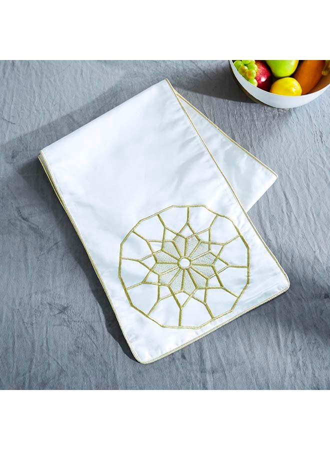 Masharbiya Kaylen Embroidered Table Runner White 180 x 33cm
