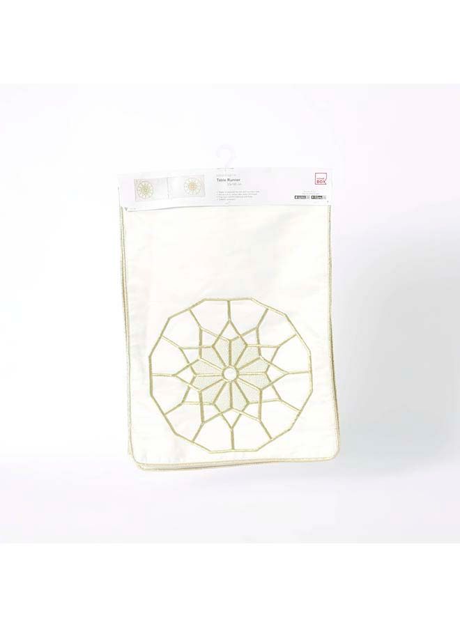 Masharbiya Kaylen Embroidered Table Runner White 180 x 33cm