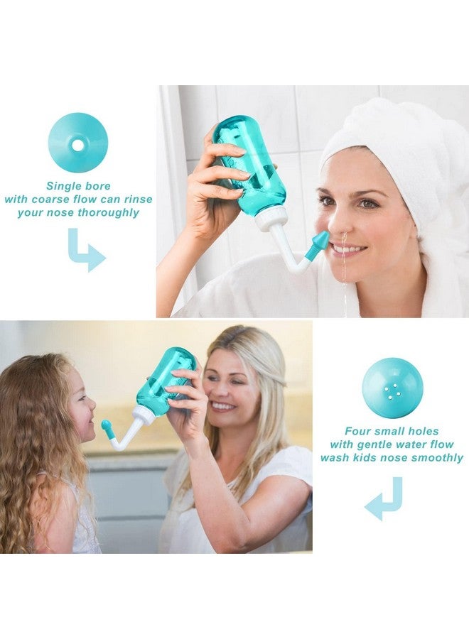 Nasal Rinser Neti Pot Sinus Rinse Nasal Wash 300Ml Neti-Pot With 2 Tips Nose Cleaner Washing Bottle Cleaner Pressure Nasal Wash Rinser For Adult & Kid Portable Travel Neti Pot