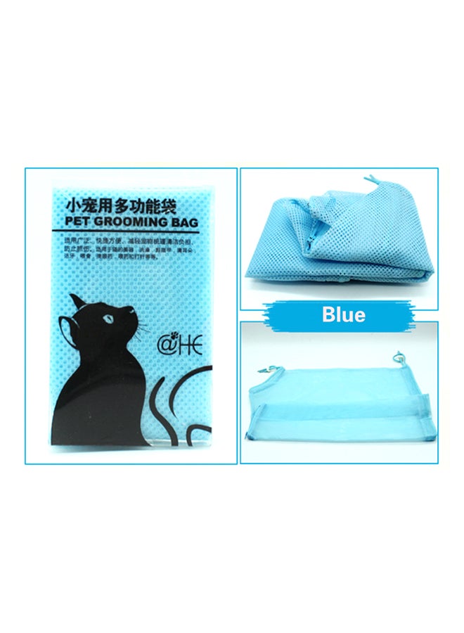 Multi-functional Cat Grooming Bath Bag Blue