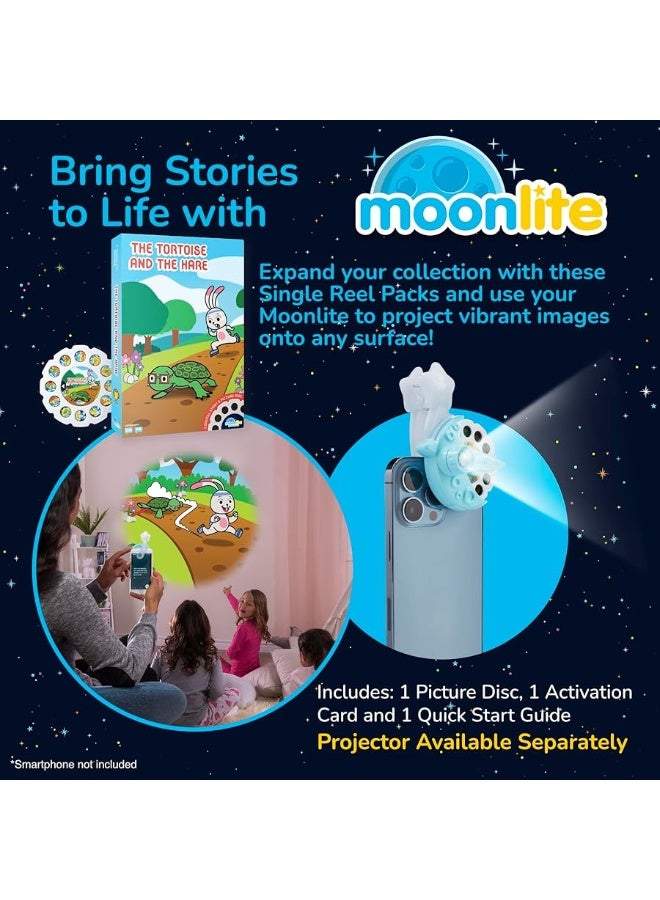 Moonlite Storybook Reels for Flashlight Projector, Kids Toddler | The Tortoise & The Hare | Single Reel Pack Story for 12 Months and Up