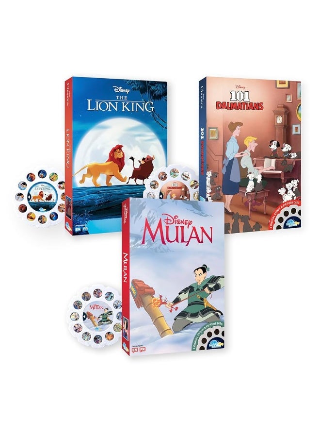 Moonlite Storytime Storybook Reels, 3 Story Set, The Lion King, 101 Dalmatians, Mulan, Digital Stories for Projector, Toddler Early Learning Gifts for Kids Ages 1 Year and Up