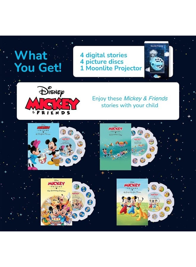 Moonlite Storytime Mini Projector with 4 Mickey Mouse and Friends Stories, A Magical Way to Read Together, Digital Storybooks, Fun Sound Effects, Learning Gifts for Kids Ages 1 and Up