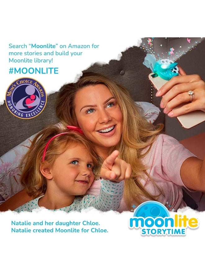 Moonlite Storytime Mini Projector with 10 Princesses Stories, A Magical Way to Read Together, Digital Storybooks, Fun Sound Effects, Learning Gifts for Kids Ages 1 and Up