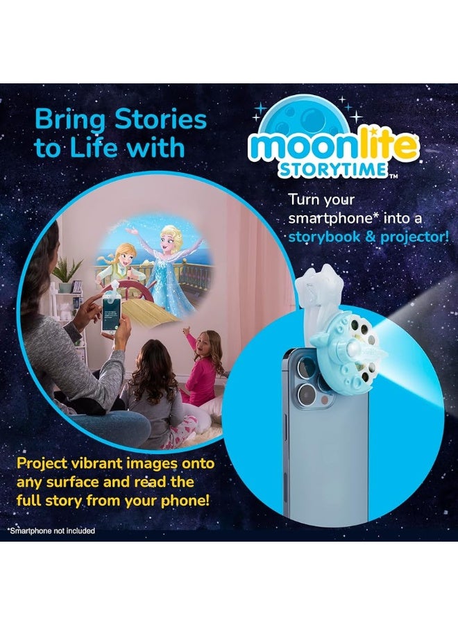 Moonlite Storytime Mini Projector with 10 Princesses Stories, A Magical Way to Read Together, Digital Storybooks, Fun Sound Effects, Learning Gifts for Kids Ages 1 and Up