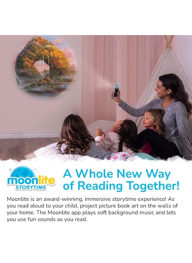 Moonlite Storytime Mini Projector with 10 Princesses Stories, A Magical Way to Read Together, Digital Storybooks, Fun Sound Effects, Learning Gifts for Kids Ages 1 and Up