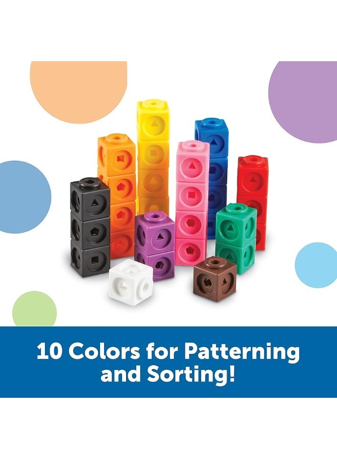 Learning Resources MathLink Cubes - Set of 100 Cubes, Ages 5+ Kindergarten, STEM Activities, Math Manipulatives, Homeschool Supplies, Teacher Supplies