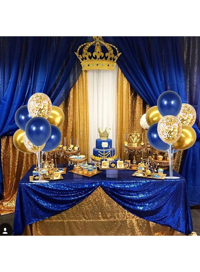 4 Set Navy Blue Gold Balloon Centerpieces For Table,Balloons Stand Kit For Graduation Decorations Class Of 2024 Party Decorations,New Year,Anniversary